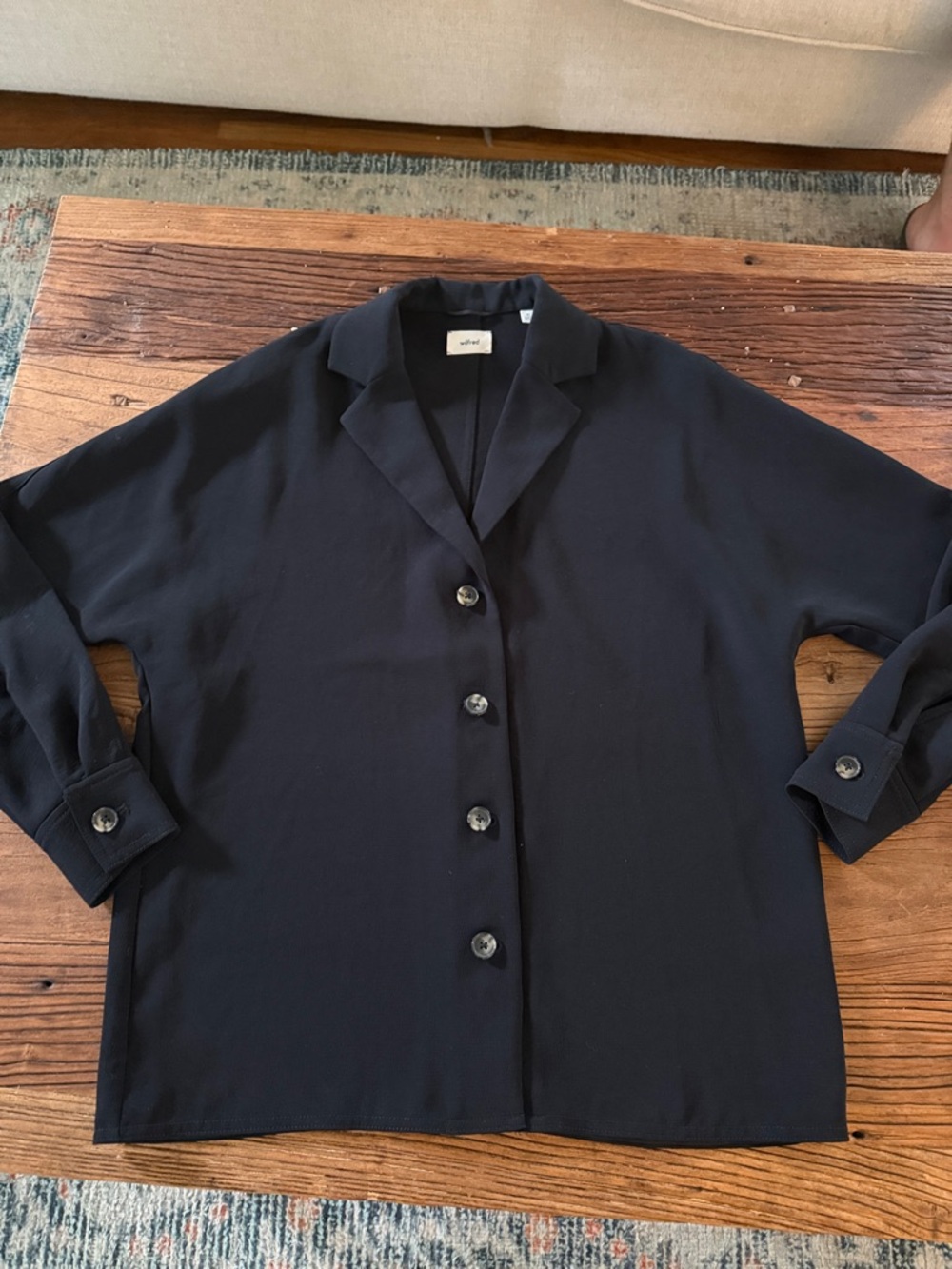 Wilfred Navy Button-Down Shirt